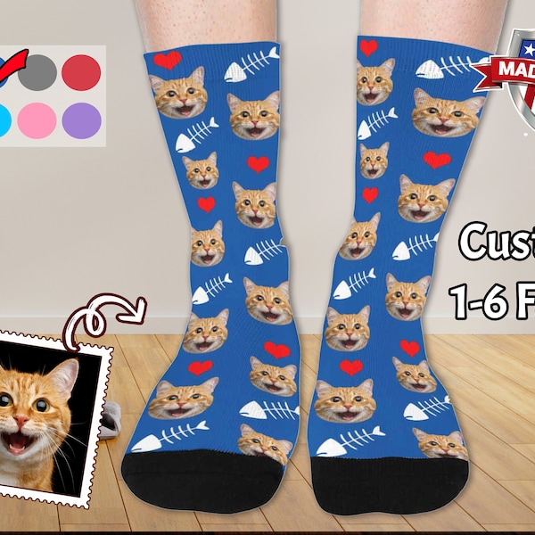 Custom Cat Socks Etsy