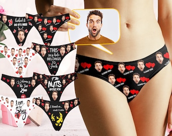 Custom Thong, Personalized Thong with Face, Thong with Photo, Customize Women Underwear with Picture Best Birthday Gifts for Girlfriend/Wife