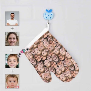 Custom All Over Faces Oven Mitt with Face,Resistant Mitt Customized Design Mitt Picture Mitt Birthday/Anniversary/Father&#39;s Day Gifts