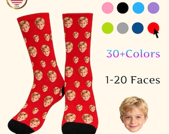Custom Face Socks, Personalized Photo Sock, Birthday Day Gifts, Made in USA