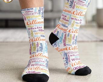 Custom Name Socks,Personalized Socks with Text,Fathers Day/Birthday Gifts