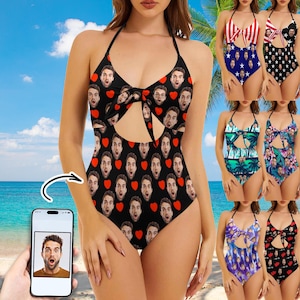 Benutzerdefinierte Badeanzug mit Gesicht, personalisierte Frauen Bademode mit Foto, Bild Badeanzug, kundenspezifischer Badeanzug, Junggesellinnenabschied Geschenk, Geburtstagsgeschenke