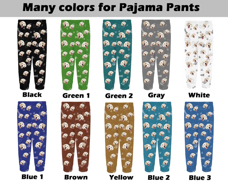Custom Pajama Pants With Dog Face for Woman Man Personalized Etsy