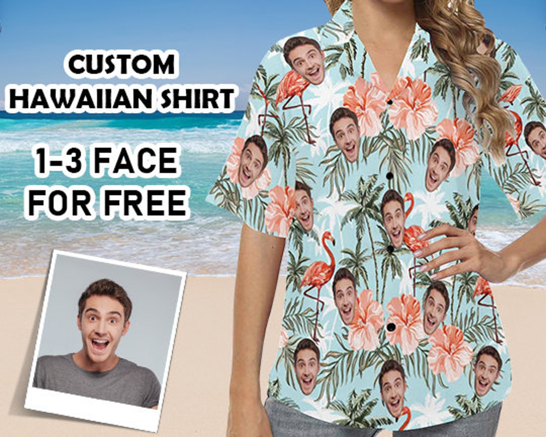 Personalized Women Hawaiian Shirts With Face Custom T-shirts - Etsy