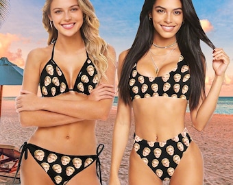 Custom Face Swimsuit,Personalized Photo Bikini, Party Swimwear