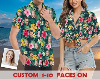 Custom Face Hawaiian Shirt for Man/Women, Personalized Beach Shirt with Photo, Picture Print Hawaiian Shirt, Custom Bachelor Party Shirt