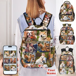 Sac à dos personnalisé avec photo, cartable d'école personnalisé, sac à dos de voyage à personnaliser, couvre-bagage avec photo, cadeau pour fille, cadeau pour garçon