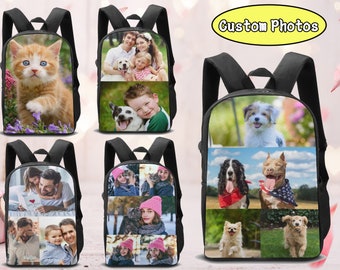 Personalized Backpack with Picture, Custom School Bookbag with Photo, Custom Photo Travel Backpack,Image on Bookbags, Back to School Gift