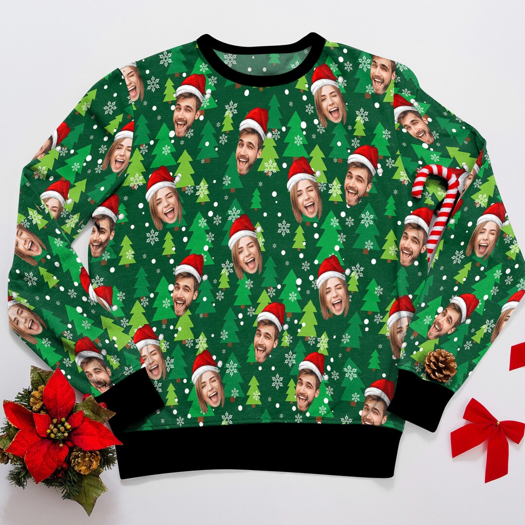 Personalized Ugly Christmas Sweater With Face for Man Women, Custom Photo Sweater, Picture Ugly ...