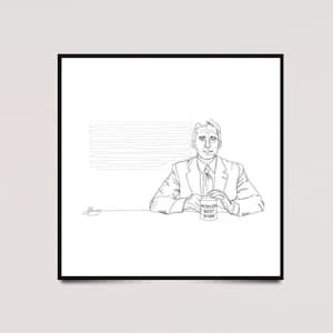 The Office US- Michael Scott World's Best Boss Line Drawing