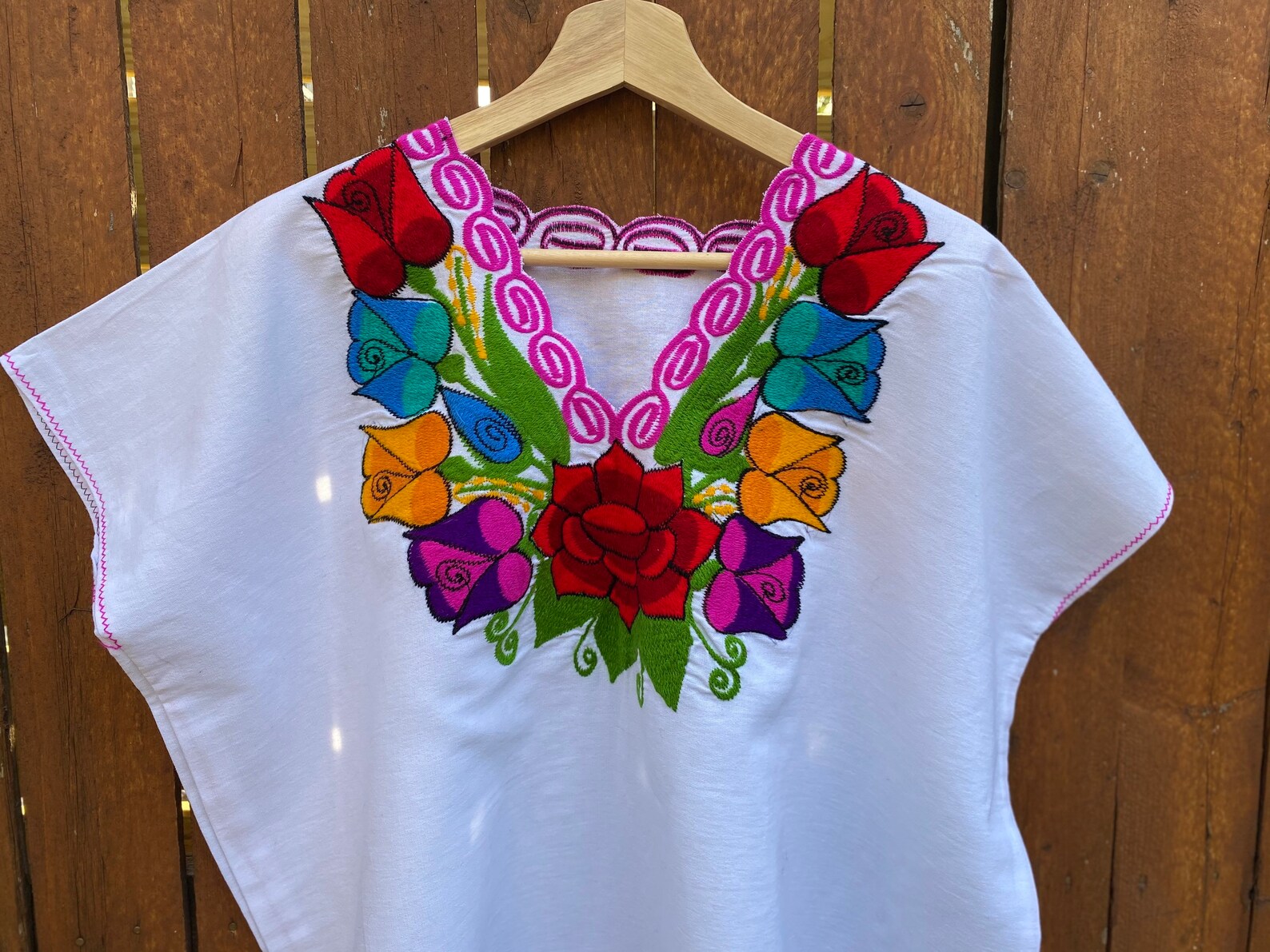 XL size/ Traditional Mexican Blouse Etsy