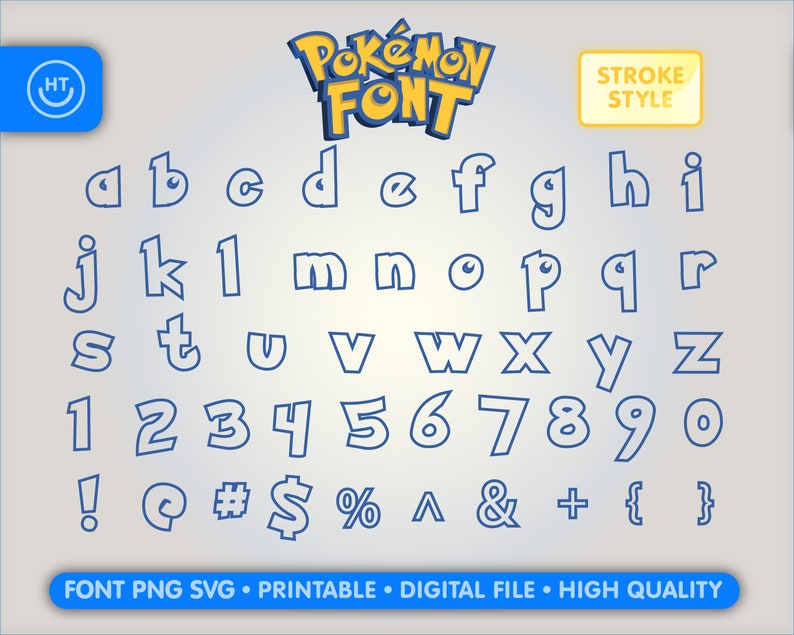 Pokemon Font Alphabet png pokemon svg pokemon alphabet Etsy