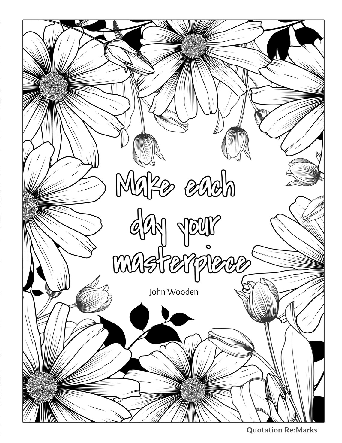 Make Each Day Your Masterpiece Quote Coloring Page Digital - Etsy