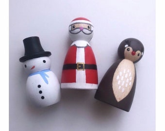 Christmas Peg Doll Trio