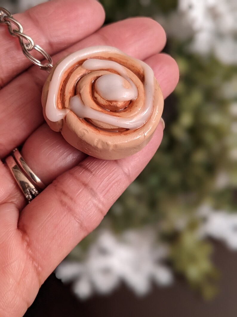 Cinnamon Bun Charm Cinnamon Roll Miniature Food Jewelry Polymer Clay Food Jewelry