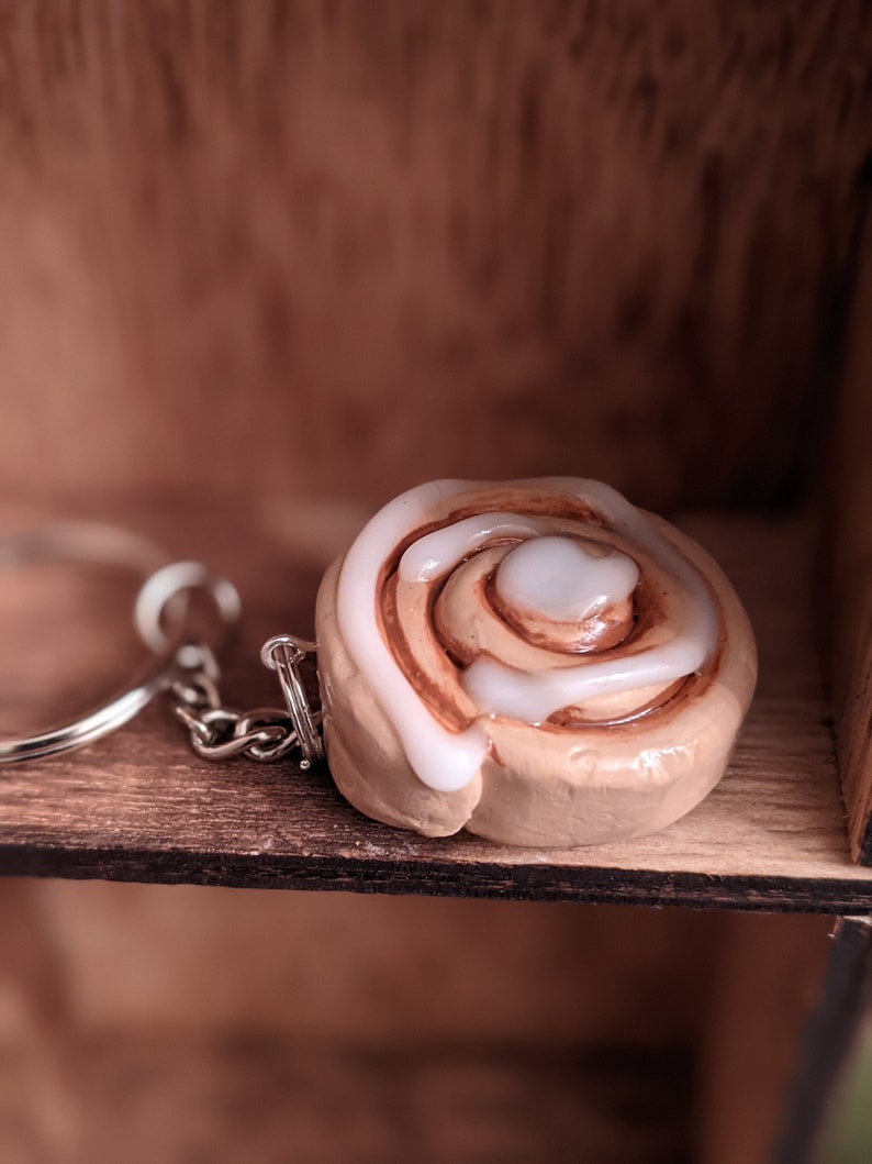 Cinnamon Bun Charm Cinnamon Roll Miniature Food Jewelry Polymer Clay Food Jewelry