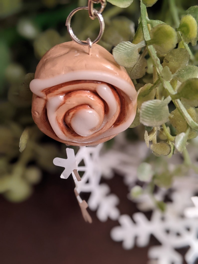 Cinnamon Bun Charm Cinnamon Roll Miniature Food Jewelry Polymer Clay Food Jewelry