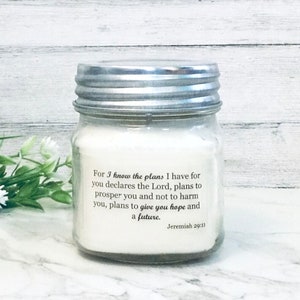 Jeremiah 29:11, Christian Candles, Christian Gifts, Scripture Candles