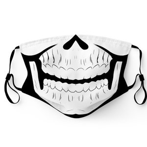 Skull Face Mask Made in USA Adult & Youth Filter Pocket Nose Wire Washable Breathable Elastic Ear Loop Birthday Anniversary Gift Halloween