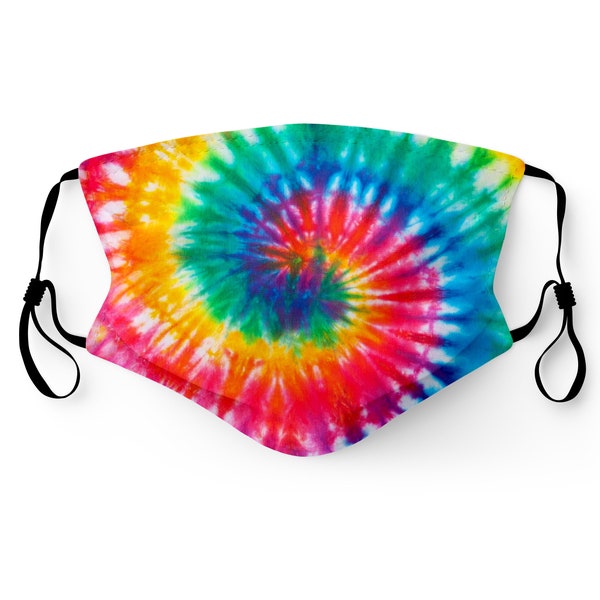 Tie-Dye Face Mask Made in USA Adult & Youth Filter Pocket Washable Breathable Elastic Ear Loop Birthday Anniversary Gift Mother's  Easter