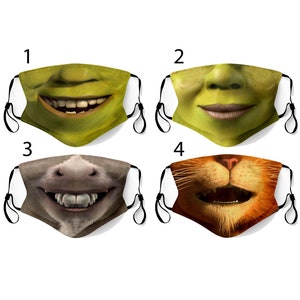 Máscara facial hecha en EE.UU. Adulto y joven filtro bolsillo nariz alambre lavable transpirable elástico oído lazo cumpleaños aniversario regalo Halloween Cosplay