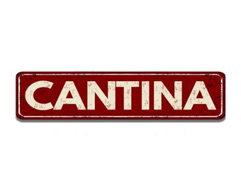 Cantina Street Sign  Vintage Retro Rustic Patio Home Décor Gift Metal Print Present