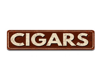 Cigars Street Sign Vintage Retro Rustic Patio Home Décor Gift Metal Print Present