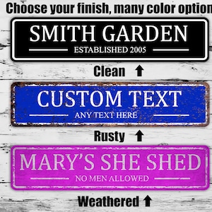 Personalized  2 Line Street Sign Custom Name Gift Metal Print Garage Man Cave She Shed Garden Highway Christmas  Present