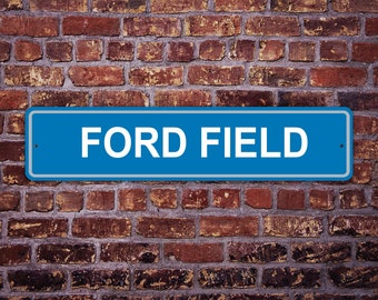 Plaque de rue Ford Field Detroit Lions Football Road, cadeau personnalisé personnalisé impression sur métal, autoroute, cadeau de la mère