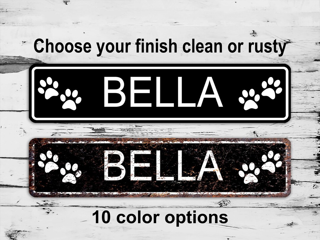 Pet Name Plate Sign Custom Personalized Gift Metal Print Dog Cat Animal