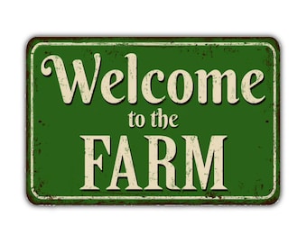 Welcome To The Farm Sign Vintage Retro Rustic Patio Home Décor Gift Metal Print Present