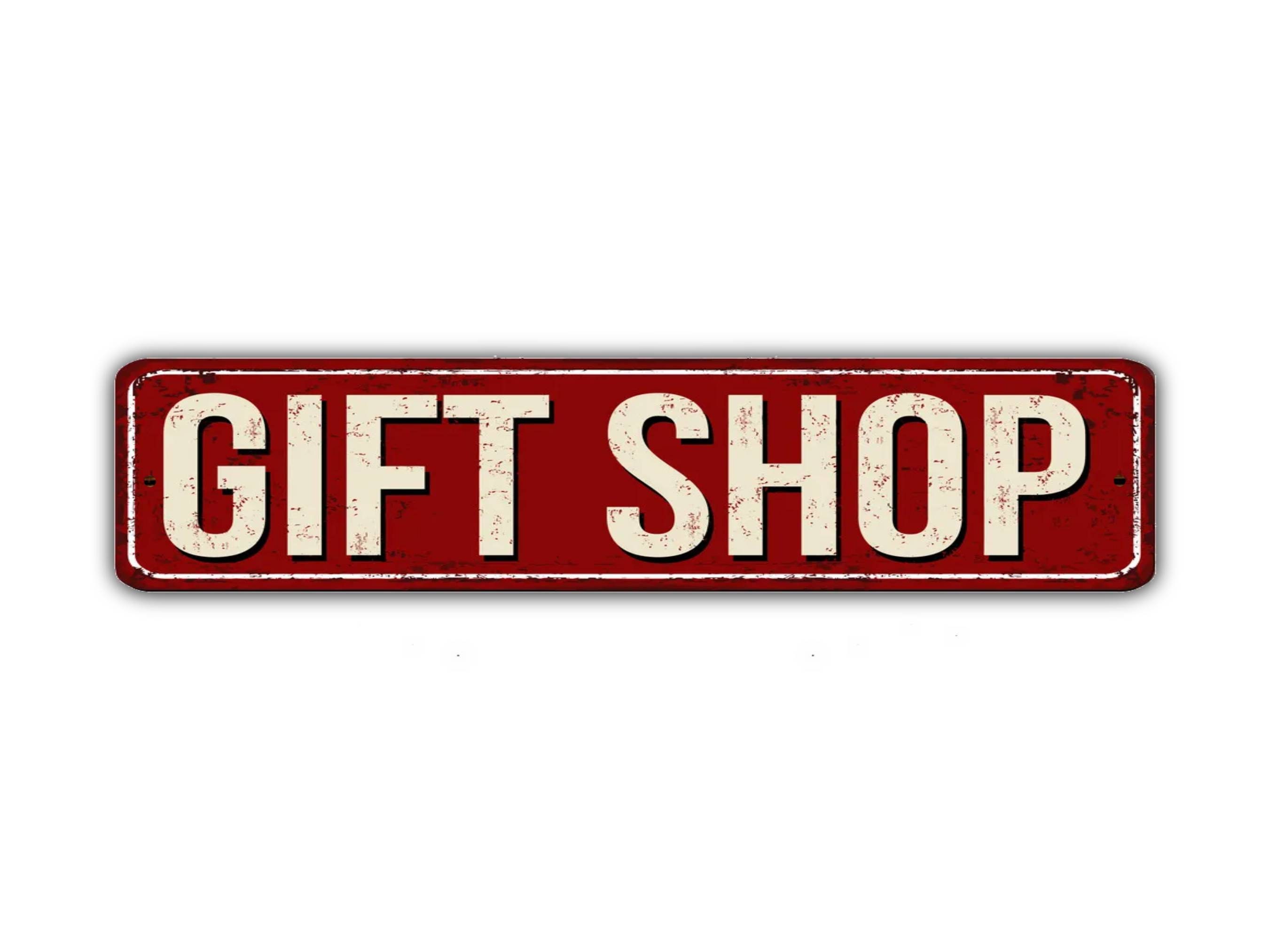 Gift Shop Street Sign Vintage Retro Rustic Patio Home Décor