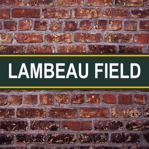 Lambeau Field Street Sign Green Bay Packers Football Road Custom Personalized Gift Metal Print Highway Christmas  Present