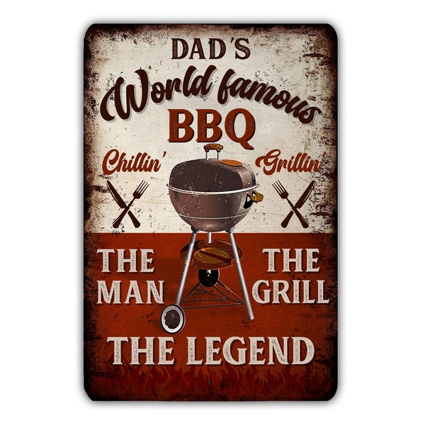 Custom BBQ Name Metal Sign Personalized The Man Grill Legend