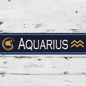 Aquarius Zodiac Metal Sign The Water Bearer Astrology Aluminum Street Sign Art