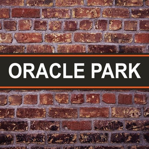 Oracle Park Stadium Street Sign San Francisco Giants Baseball Road Custom Personalized Gift Metal Print Highway Christmas  Present