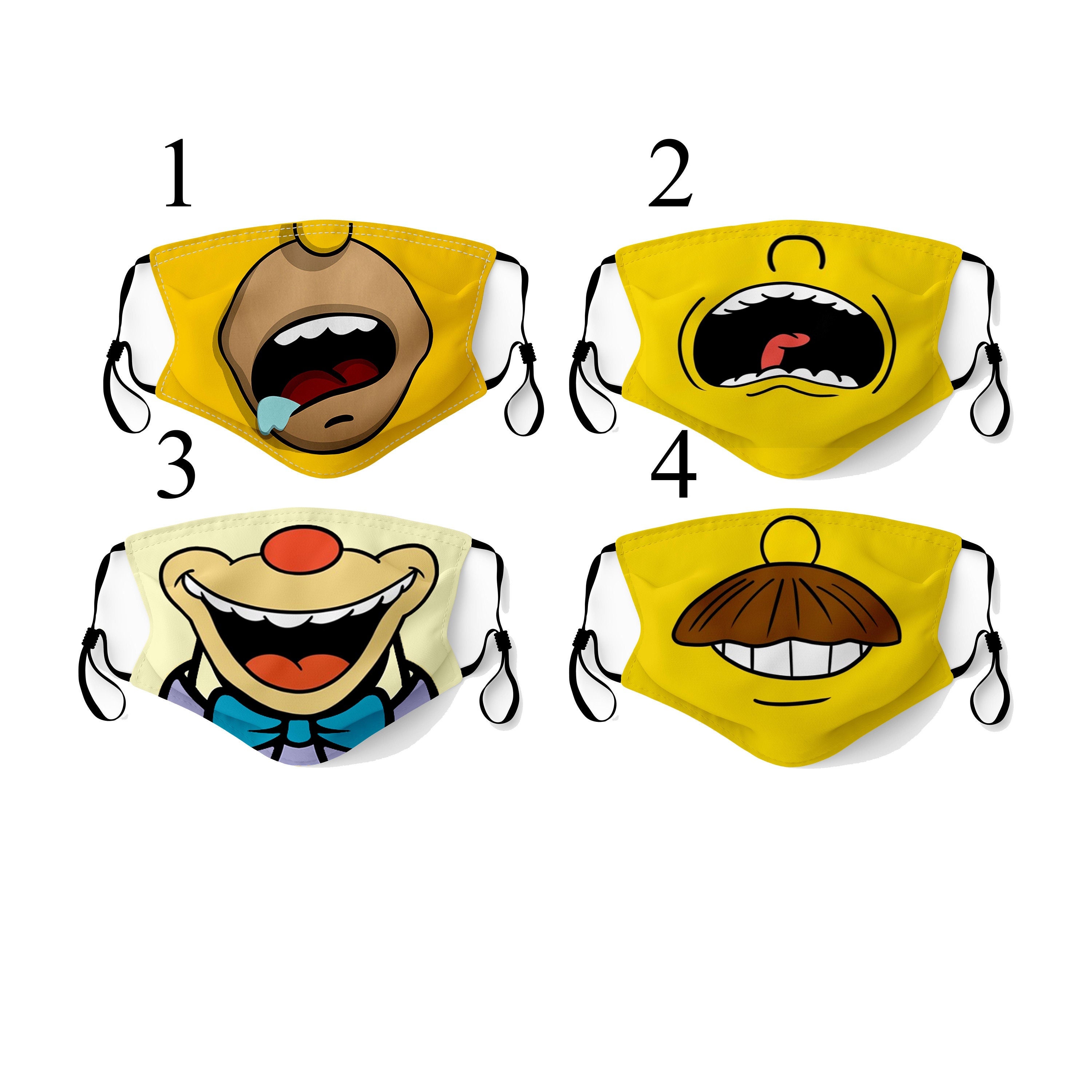 Bart Homer Simpson Face Mask Cosplay Costume simpson mask Halloween Latex  Props For Adult Kid