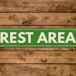 Rest Area Street Sign Truck Stop Vintage Retro Rustic Patio Home Décor ...