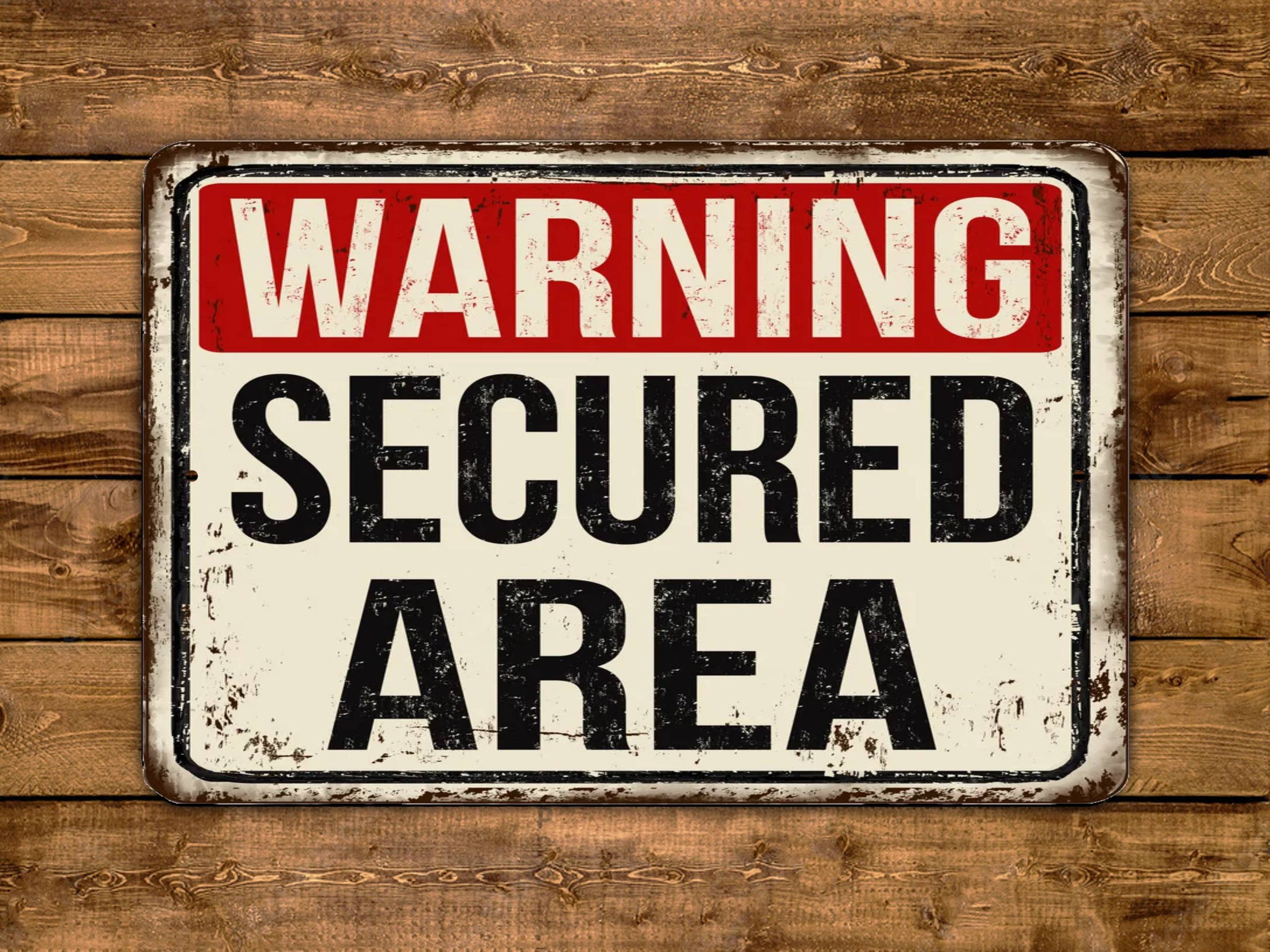 Secured Building Sign Warning Secured Area Vintage Style Metal Sign - Etsy