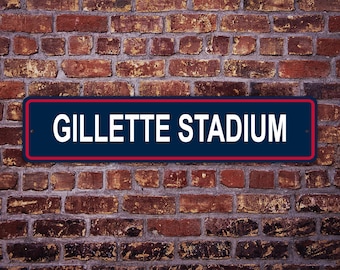 Plaque de rue Gillette Stadium New England Patriots Football Road, cadeau personnalisé personnalisé impression sur métal Highway, cadeau de la mère