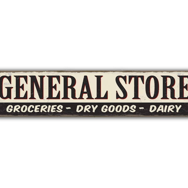 General Store Street Sign  Vintage Retro Rustic Patio Home Décor Gift Metal Print Present