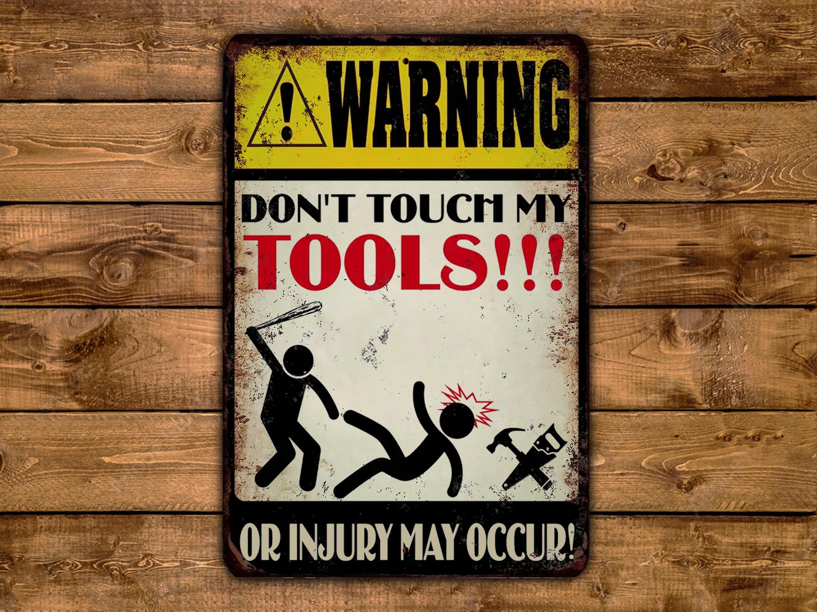 Cartello per porta in legno con scritta Beware of Attack Mouse Funny Sticker, 10 pezzi, rustico, per bagno, decorazione per cucina (8 x 12 cm