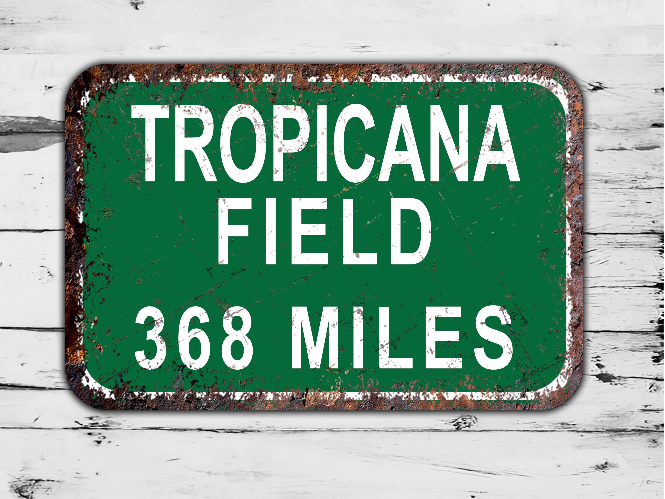Custom Tropicana Field Stadium Sign Tampa Bay Rays Distance - Etsy