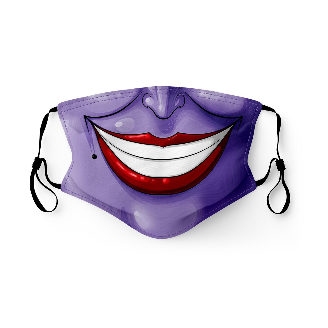 Maschera Per Viso Con Teschio E Bocca, Stile Linocut - Foto 11