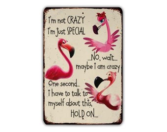 I'm Not Crazy Just Special - Funny Vintage Metal Sign, Rustic Industrial Wall Decor for Man Cave, Garage, Office