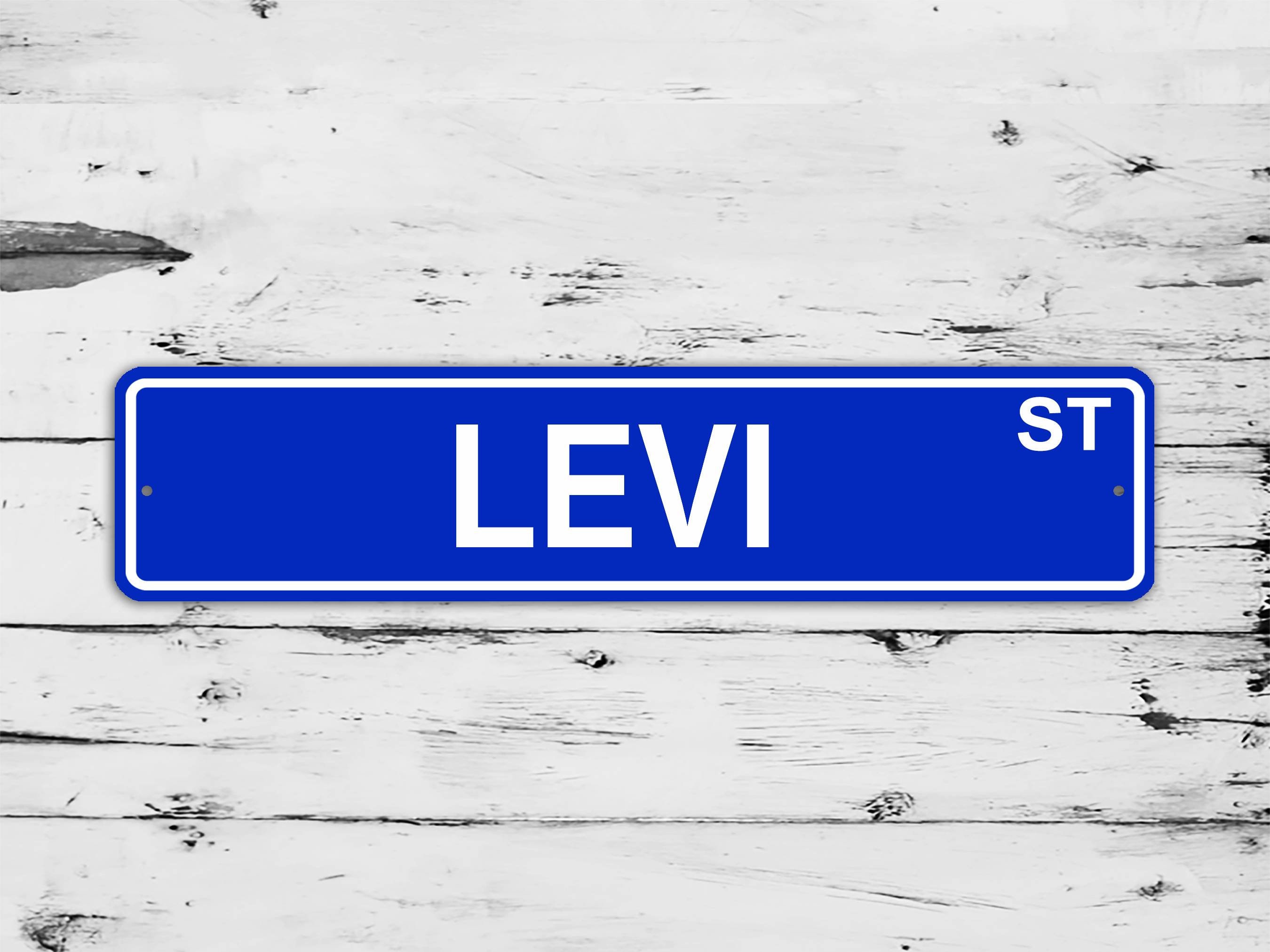 Levi Street Sign Christmas Custom Name Personalized Gift Metal
