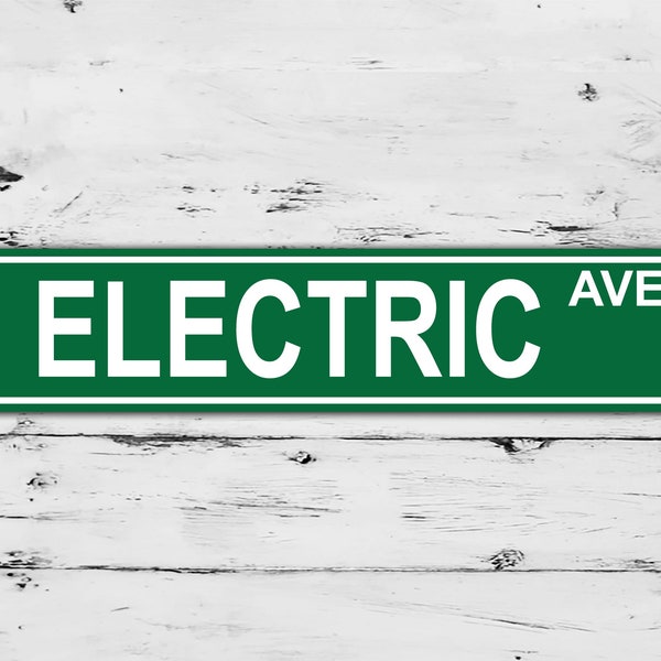 Electric Ave Street Sign Custom Name Personalized Gift Metal Print Present Child Gift Mother's Day