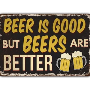 Beer is Good sign Vintage Retro Rustic Patio Home Décor Gift Metal Print Present