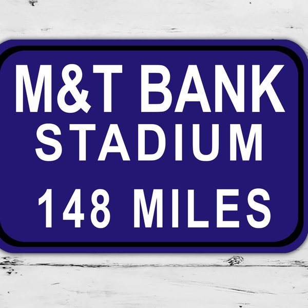 Custom M&T Bank Stadium Sign Baltimore Ravens Distance Miles Football Road Home Personalized Gift Metal Print Highway Mother's  Present