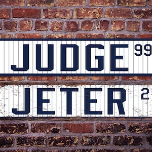 All New York Yankees Players Street Sign Aluminum Custom Personalized Gift Metal Print Highway Christmas  Present